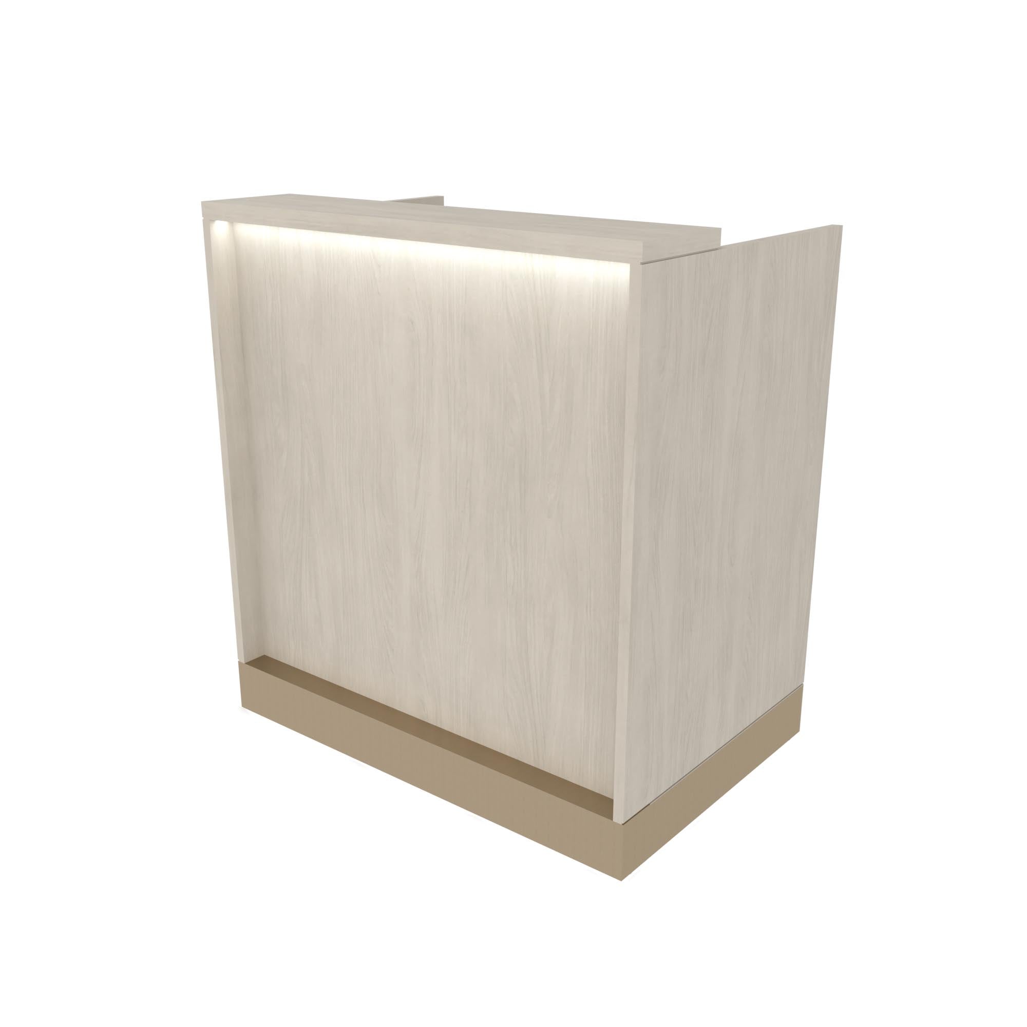 Nico Modern LED Accent Desk with Toe Kick - Stylish Home Office Writing Table for Small Spaces, Gaming & Study - Warm White Lighting for Night Work & Decor