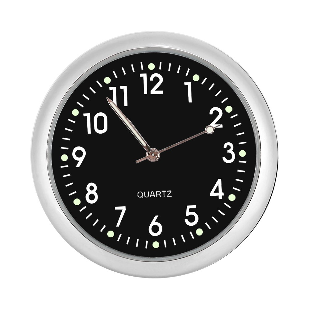 Luminous Car Dashboard Clock - Universal Stick-On Mini Quartz Clock with Digital Pointer for Cars, Trucks & RVs | Perfect for Night Driving & Interior Decoration