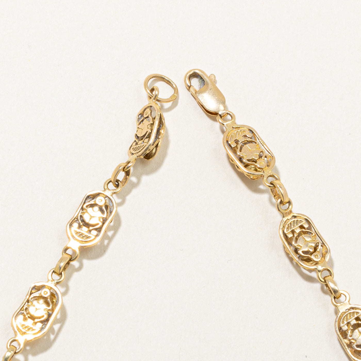 18K Yellow Gold Egyptian Scarab Bracelet for Women | 7 Inches Adjustable | Ancient Egyptian Jewelry for Gifts, Spiritual Protection & Boho Fashion
