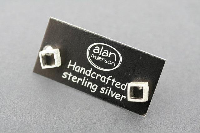 Open Cube Stud Earrings - Sterling Silver 925 Hypoallergenic Jewelry for Women - Perfect for Everyday Wear & Gift Giving
