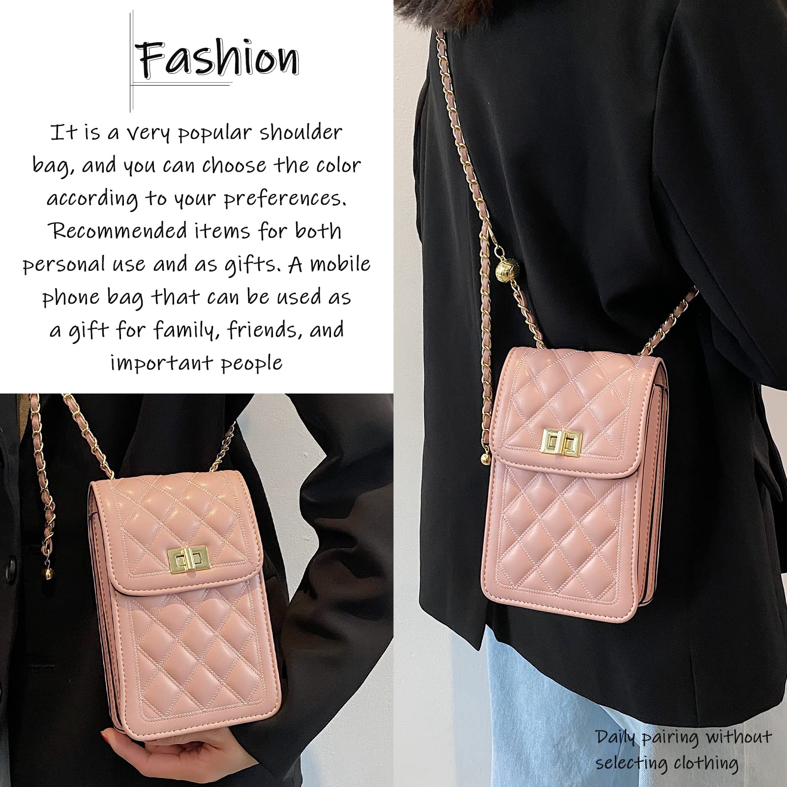 FSD.WG Women's Small Crossbody Leather Phone Purse - Mini Messenger Shoulder Bag with Wallet - Perfect for Travel, Shopping & Everyday Use