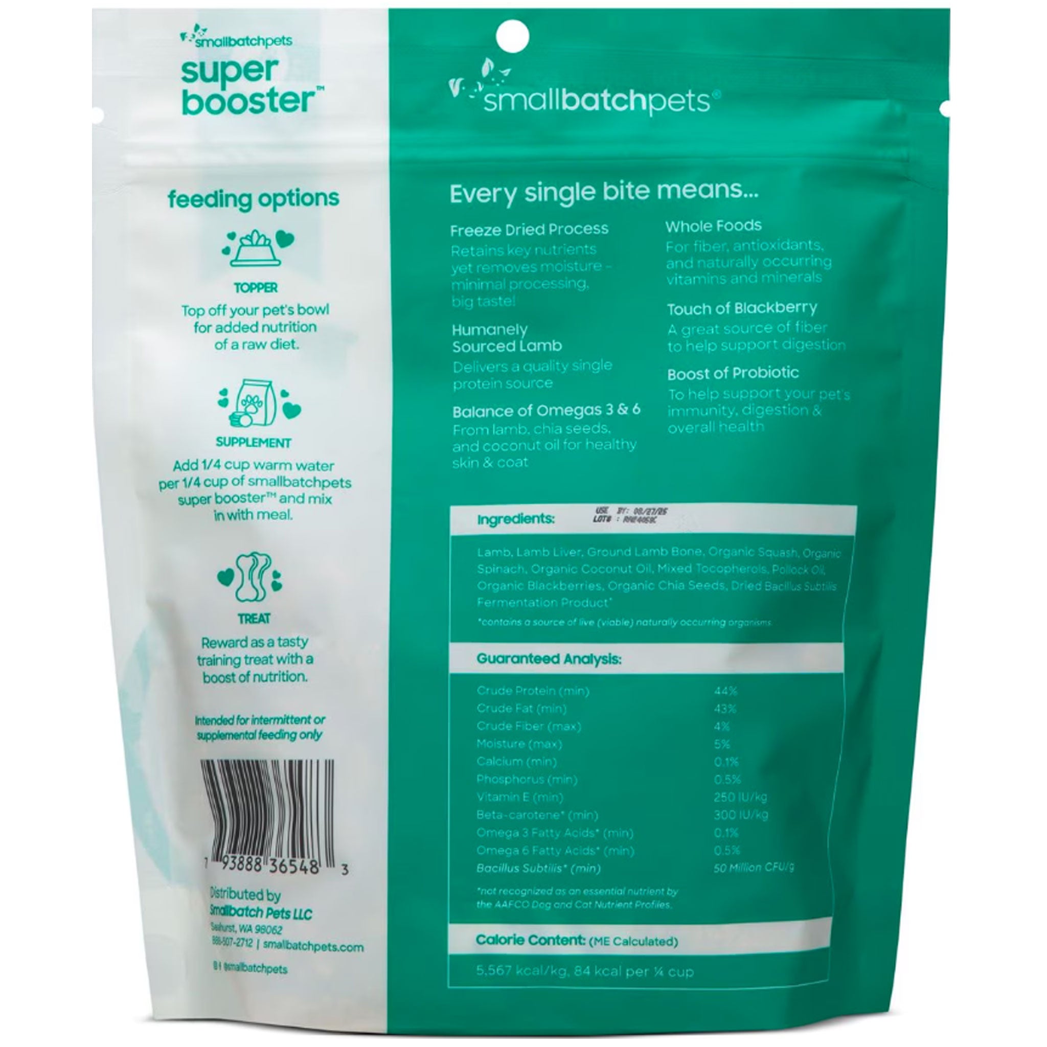 Smallbatch Super Boosters Dog Treats - Lamb Flavor, 7 oz | Natural & Grain-Free Dog Snacks for Training & Rewards | Perfect for Small & Large Breeds