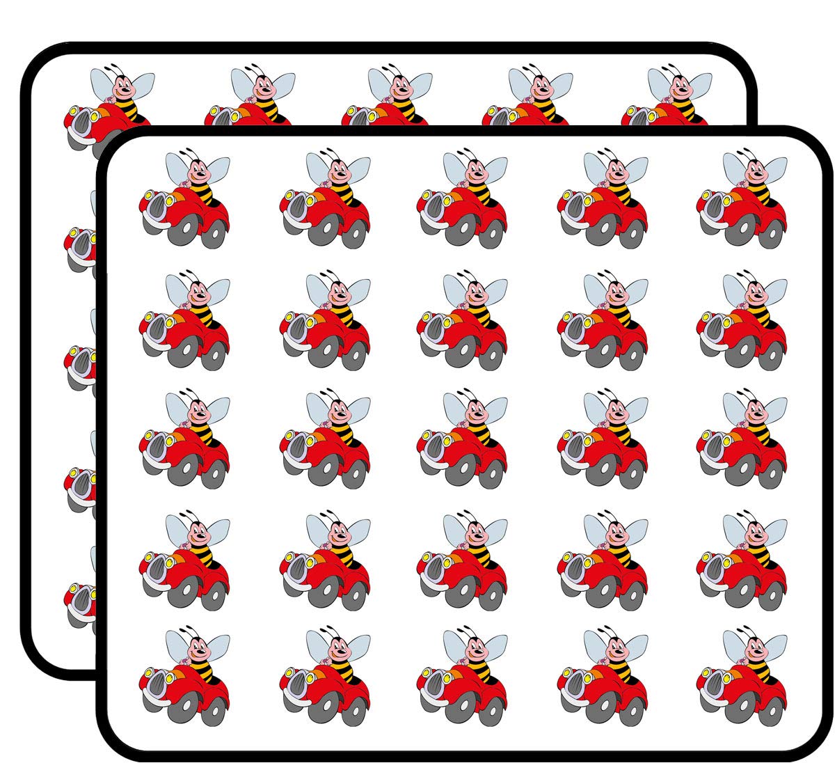 50 Pack Funny Bee Car Cartoon Stickers for Scrapbooking, DIY Crafts, Bullet Journals - Perfect for Kids Art Projects, School Supplies & Planner Decorations