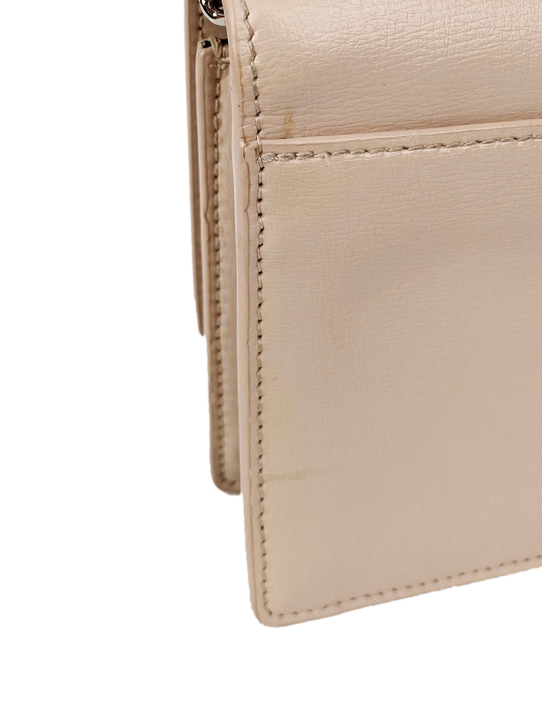Saint Laurent Sunset Chain Wallet in Light Pink - Luxury Crossbody Bag for Women, Perfect for Evening Outings and Special Occasions