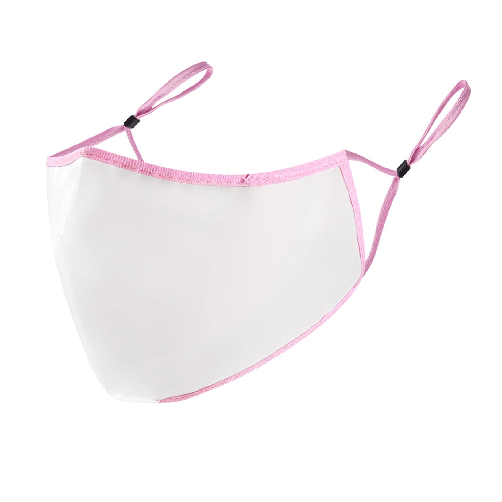 Clear Plastic Unisex Transparent Face Mask for Lip Reading - Breathable Reusable Face Covering for Men & Women (Pink) - Ideal for Lip Language Communication, Teachers, Healthcare & Customer Service