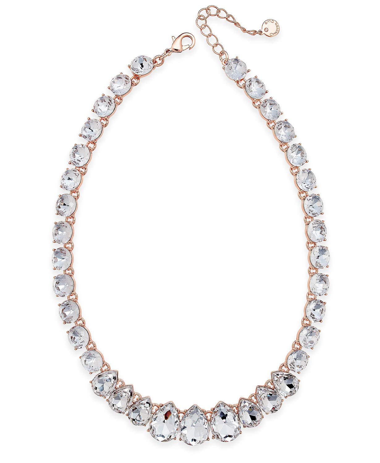 Charter Club Crystal Rose Collar Necklace - Elegant Rose Gold Plated Choker for Women | Perfect for Weddings, Parties & Date Nights