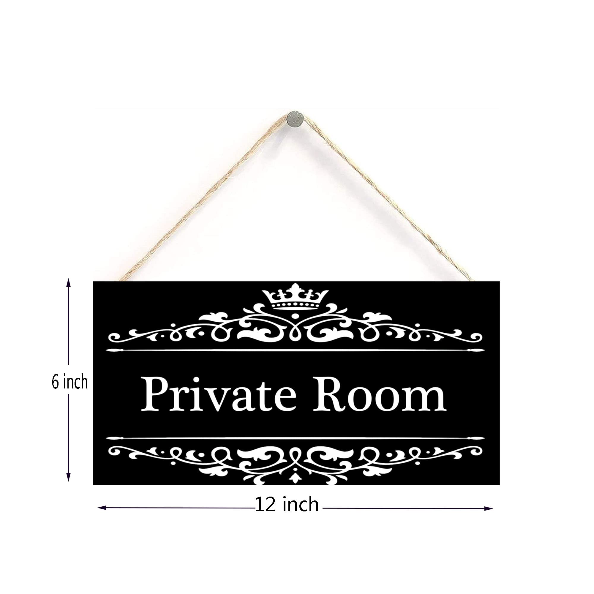Private Room Sign - Handcrafted Wooden Hanging Decor for Bedroom & Bathroom - 6x12 Inch Rustic Wall Art - Perfect for Home, Office, or Gift Giving