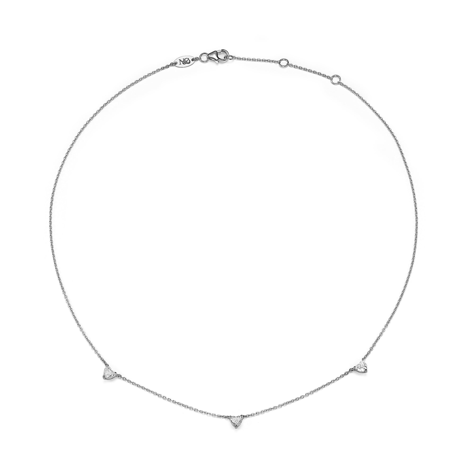 3 Hearts Diamond Necklace for Women - Elegant 14K Gold Pendant Jewelry Gift for Anniversary, Valentine's Day & Special Occasions