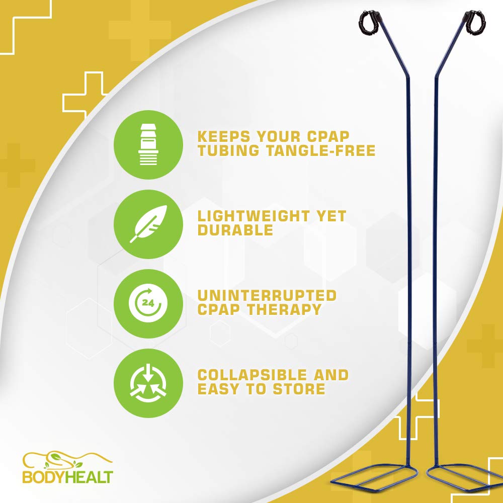 BodyHealt CPAP Hose Holder Hanger - Adjustable CPAP Tube Stand for Bedside, Tangle-Free CPAP Accessories with Storage Bag - Perfect for Sleep Apnea Machines & Travel Use