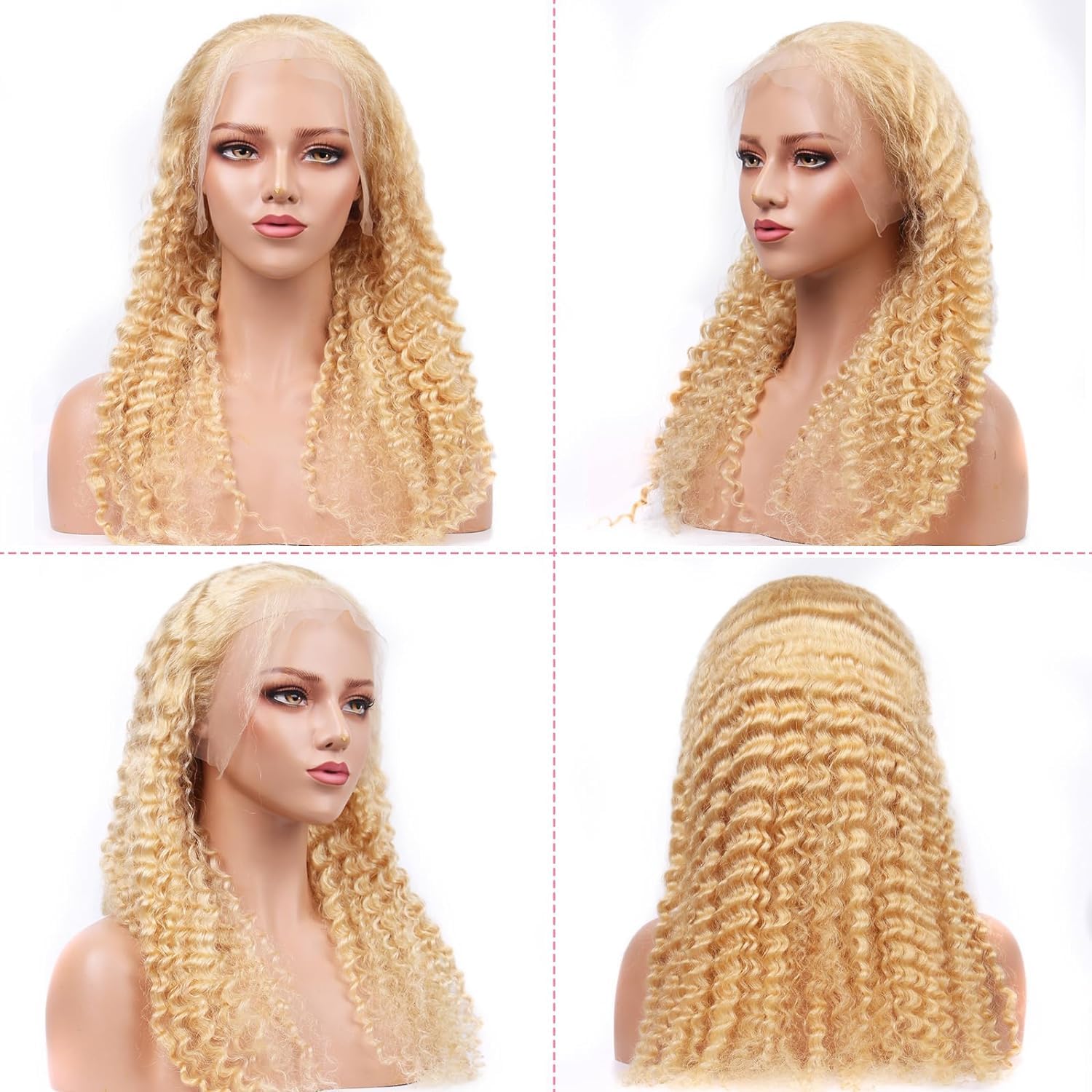 24 Inch 613 Blonde Lace Front Wig Human Hair - 13x4 Transparent HD Lace, 180% Density Deep Wave with Pre-Plucked Hairline & Baby Hair | Natural Looking HD Lace Frontal Wig for Women | Perfect for Daily Wear, Cosplay, Parties & Special Occasions