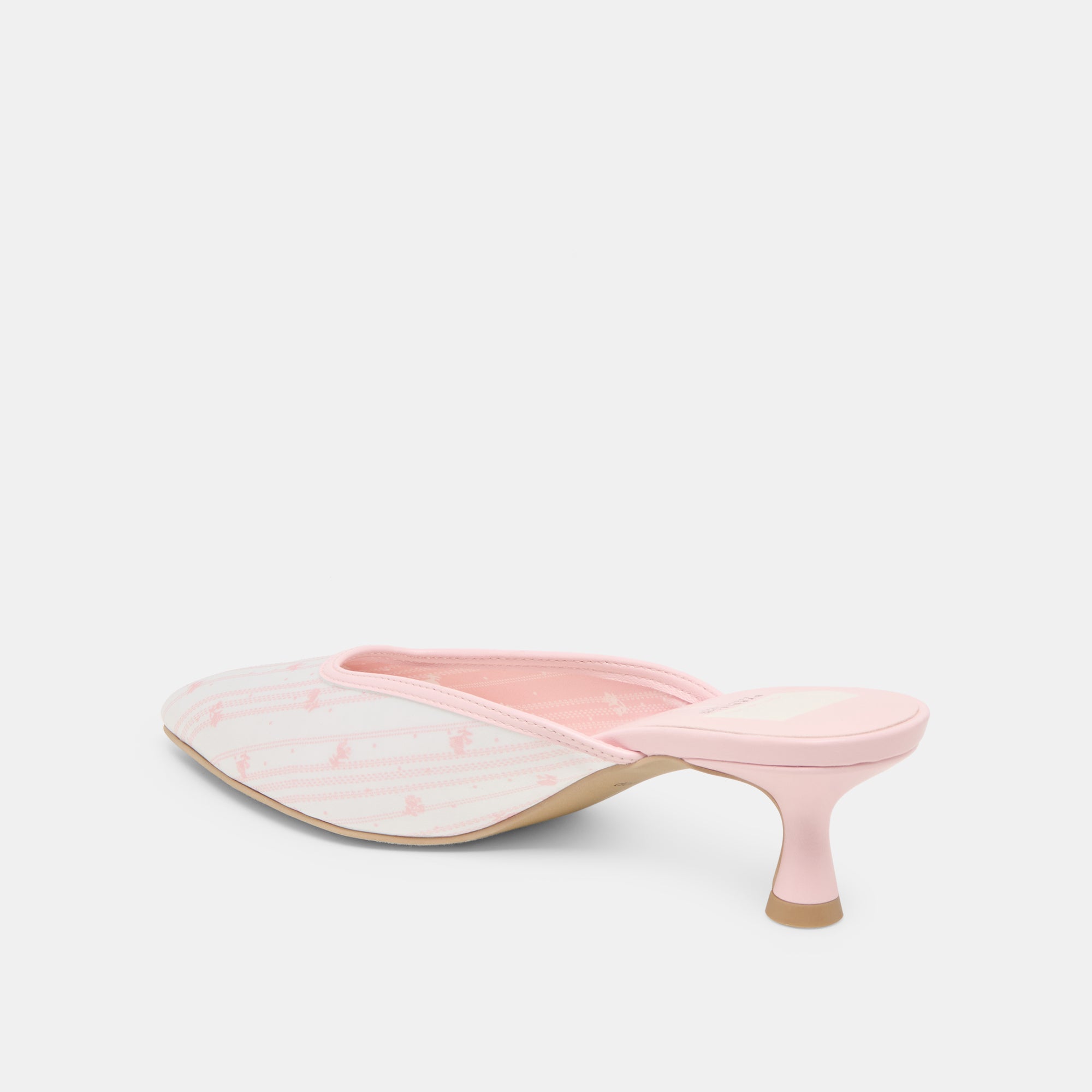 Cleo x Byrdie Golf Wide Heels - Pink Floral Satin Women's Dress Shoes for Weddings, Parties & Special Occasions