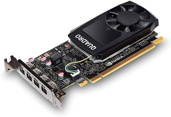 PNY NVIDIA Quadro P1000 4GB GDDR5 PCIe x16 Professional Graphics Card - 4K Displays @ 60Hz, 4x DisplayPort 1.4 with Audio (VCQP1000 PB) - Refurbished | Perfect for CAD, 3D Modeling & Video Editing Workstations
