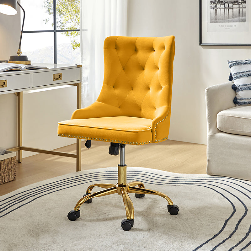 Adega Velvet Adjustable Office Chair - Ergonomic Desk Chair with Lumbar Support for Home Office, Gaming & Workspace - Comfortable Swivel Computer Chair for Long Hours Sitting