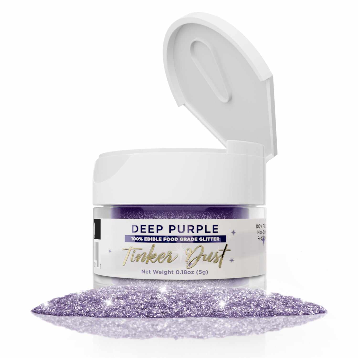 Deep Purple Edible Glitter for Baking & Cake Decorating - Tinker Dust® 5g | Vegan, FDA Approved | Perfect for Cupcakes, Cookies, Drinks & DIY Crafts