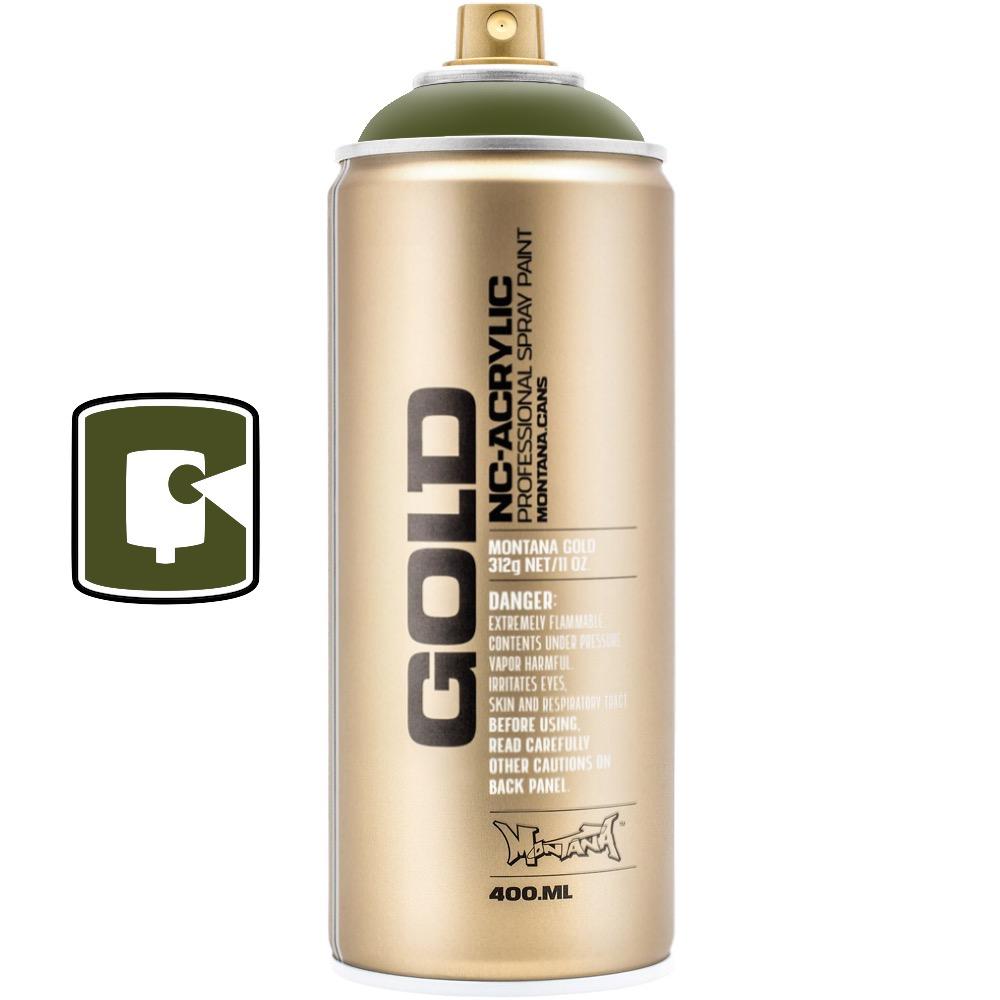 Montana Gold 400ML Olive Green Spray Paint - Premium Graffiti & DIY Art Supplies for Walls, Furniture, and Metal Projects