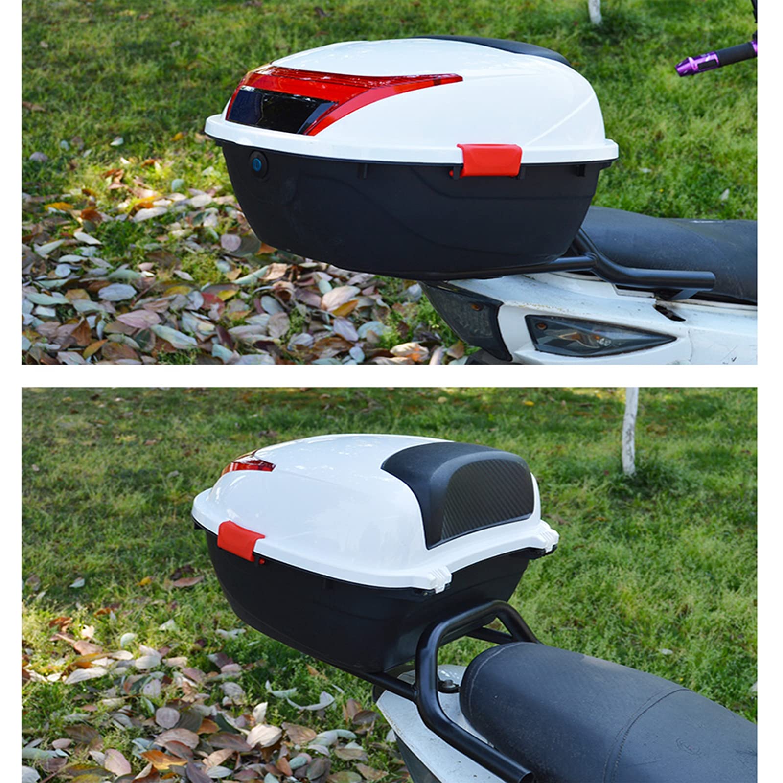 Motorcycle Scooter Top Box with Mounting Hardware - Store Helmet for Commuting & Travel