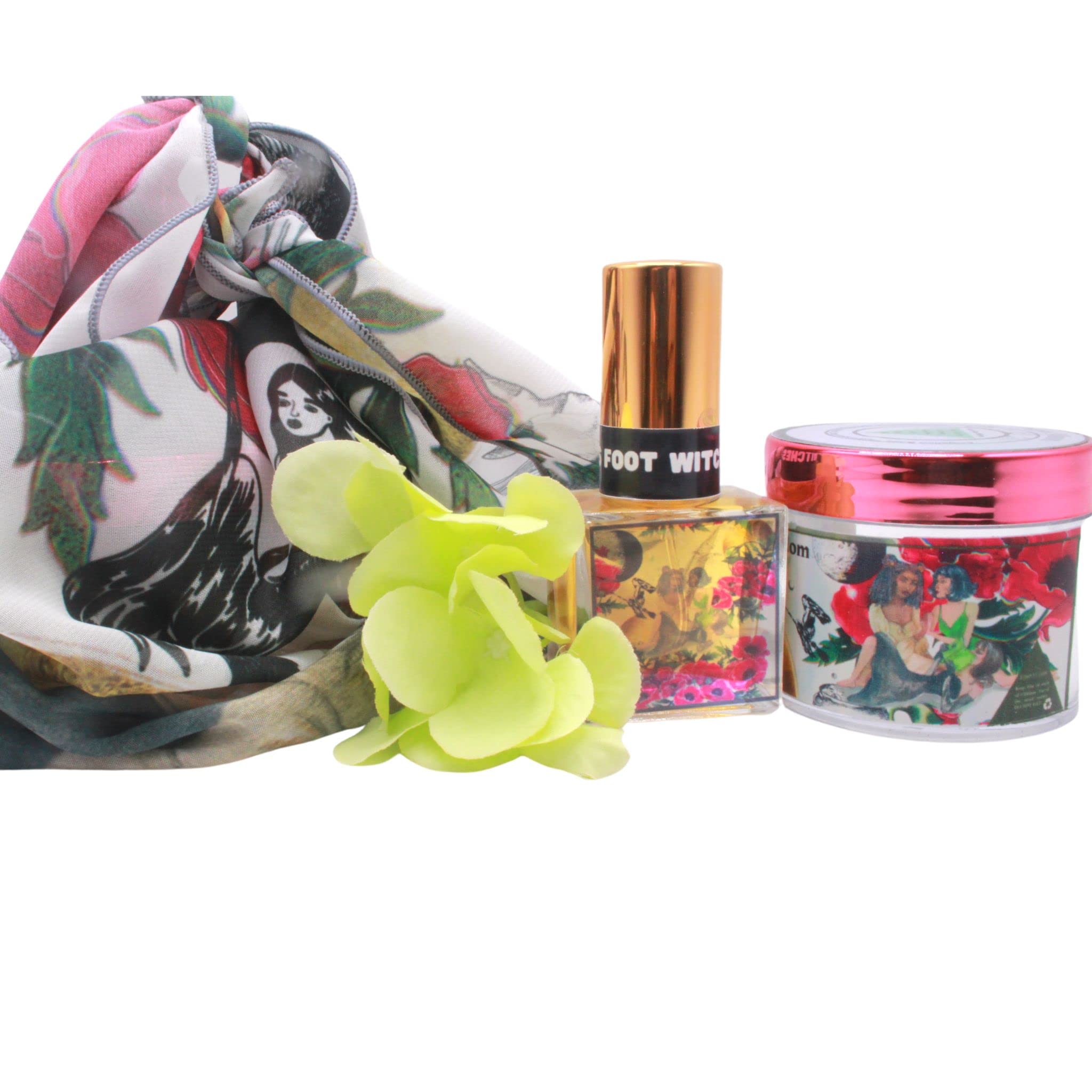Witch's Foot Perfume with Furoshiki Wrap - Unique Gothic Fragrance for Women, Perfect for Halloween, Cosplay & Dark Aesthetic Lovers