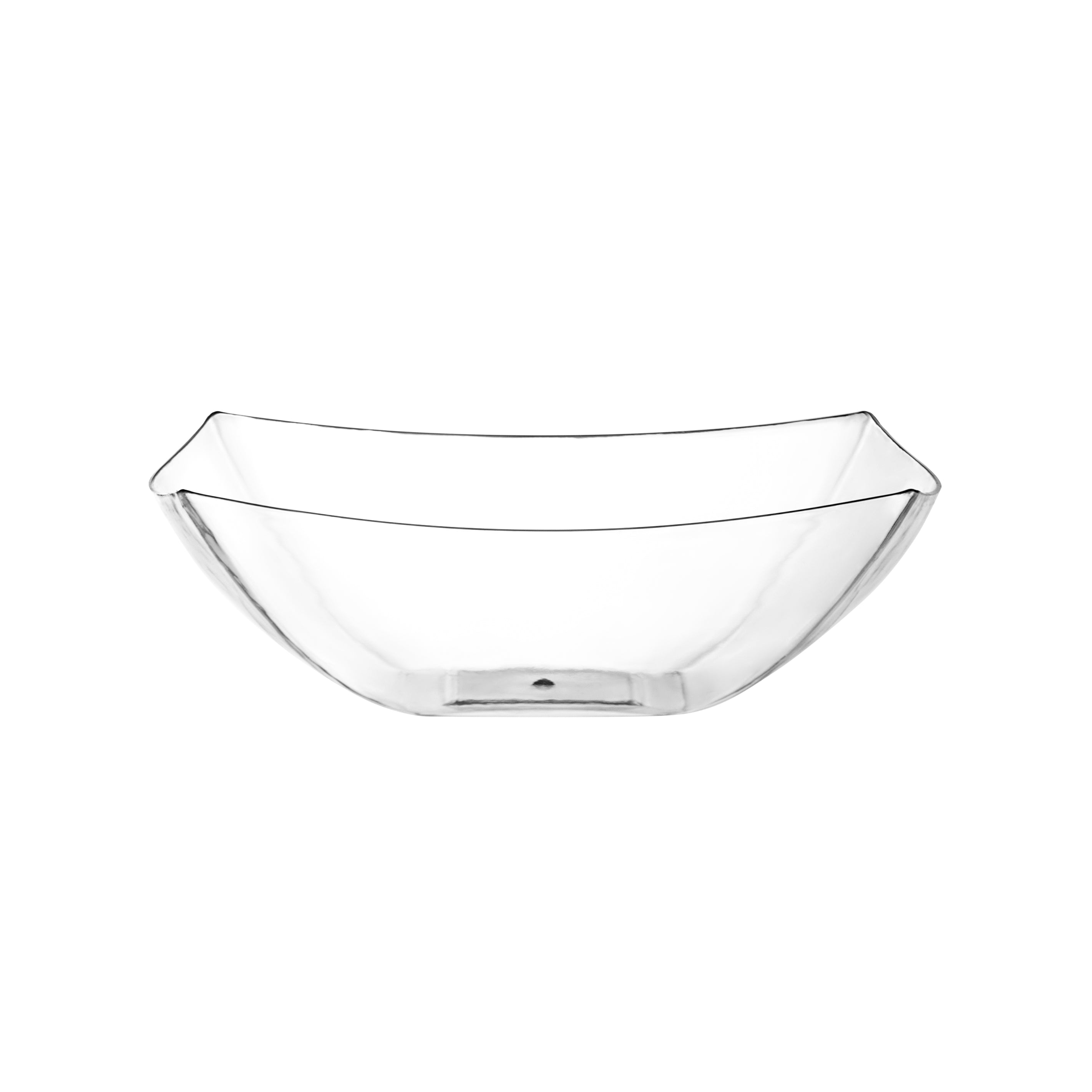 4-Pack Square Fancy Clear Serving Bowls - Elegant Glass Salad Bowls for Parties, Entertaining & Home Decor - Perfect for Fruit, Desserts, Snacks & Table Centerpieces