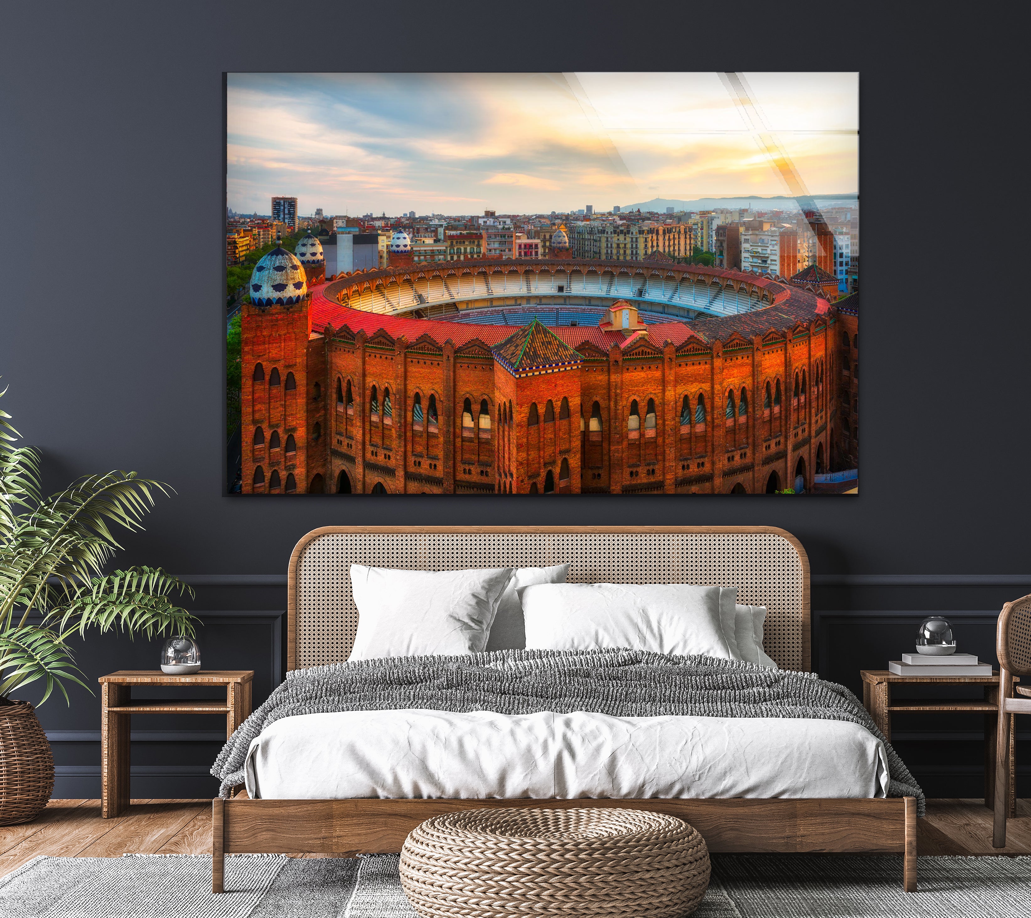 Barcelona Glass Wall Art – Iconic Spanish Landmark with Historic Architecture Decor for Home, Office & Gifts | Modern Cityscape Artwork for Living Room, Bedroom & Office Decor