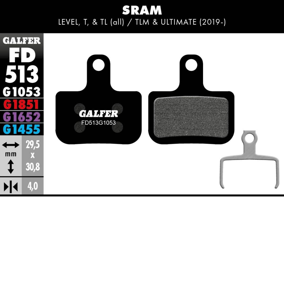 Galfer Brake Pads for SRAM Level - High-Performance Disc Brake Pads for Mountain Bikes - Perfect for Trail Riding and Downhill Cycling