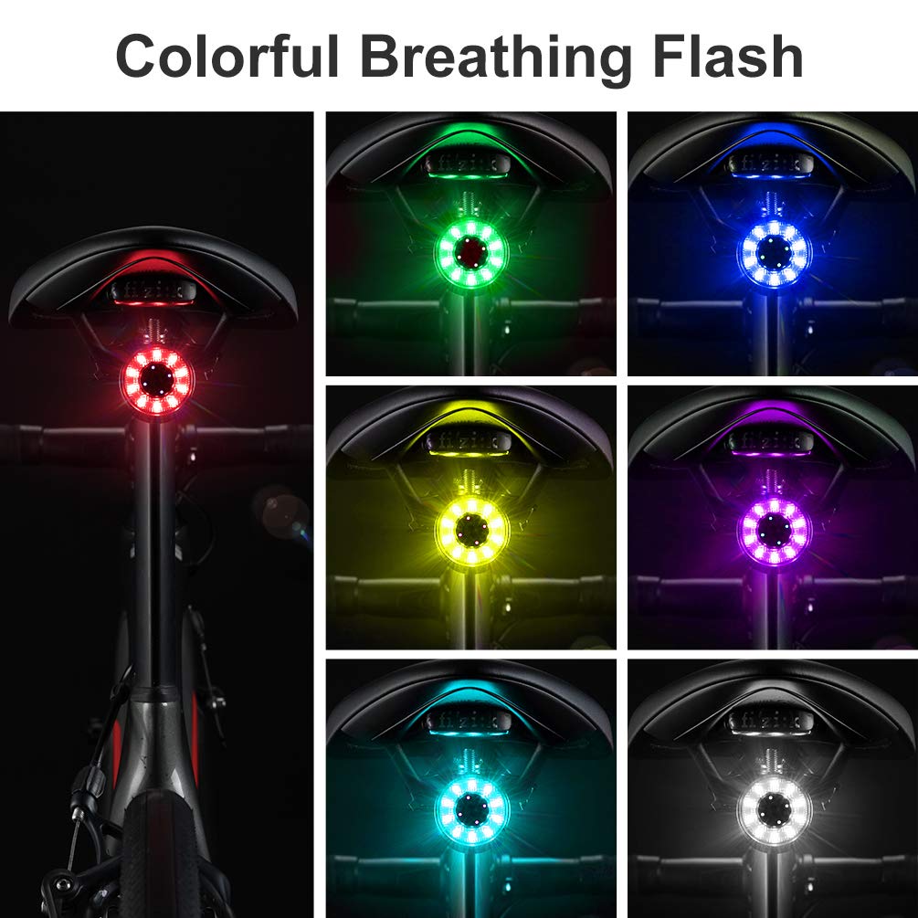 ROCKBROS Rechargeable Waterproof Bike Tail Light - High Visibility Rear Bicycle Light for Night Cycling, Commuting & Road Safety | USB Charging LED Bike Taillight for Mountain, Road & City Bikes