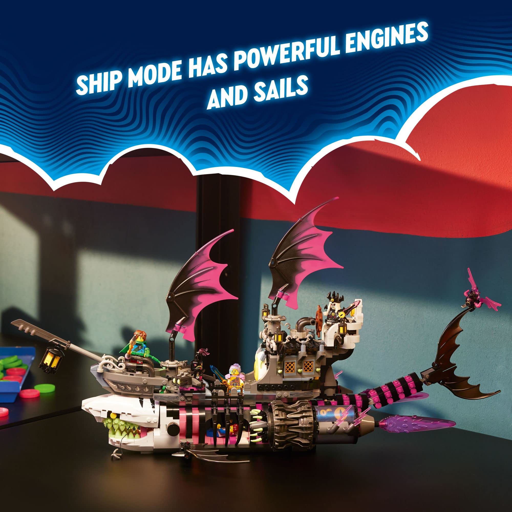 LEGO DREAMZzz Nightmare Shark Ship 71469 Building Set - Pirate Ship & Monster Truck Toy with 4 Minifigures & Shark Figure - Creative Construction Kit for Kids Ages 10+ - Perfect for Imaginative Play, Birthday Gifts & Collectors