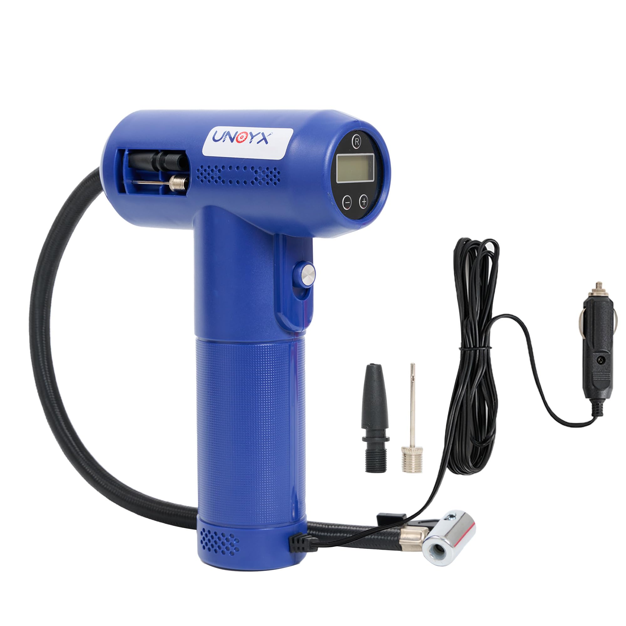 Portable Tire Inflator Air Compressor - 12V Car Power, Digital LED Pressure Gauge - Fast Inflation for Cars, Bikes, Sports Balls & Inflatables | Perfect for Road Trips, Camping & Emergency Use
