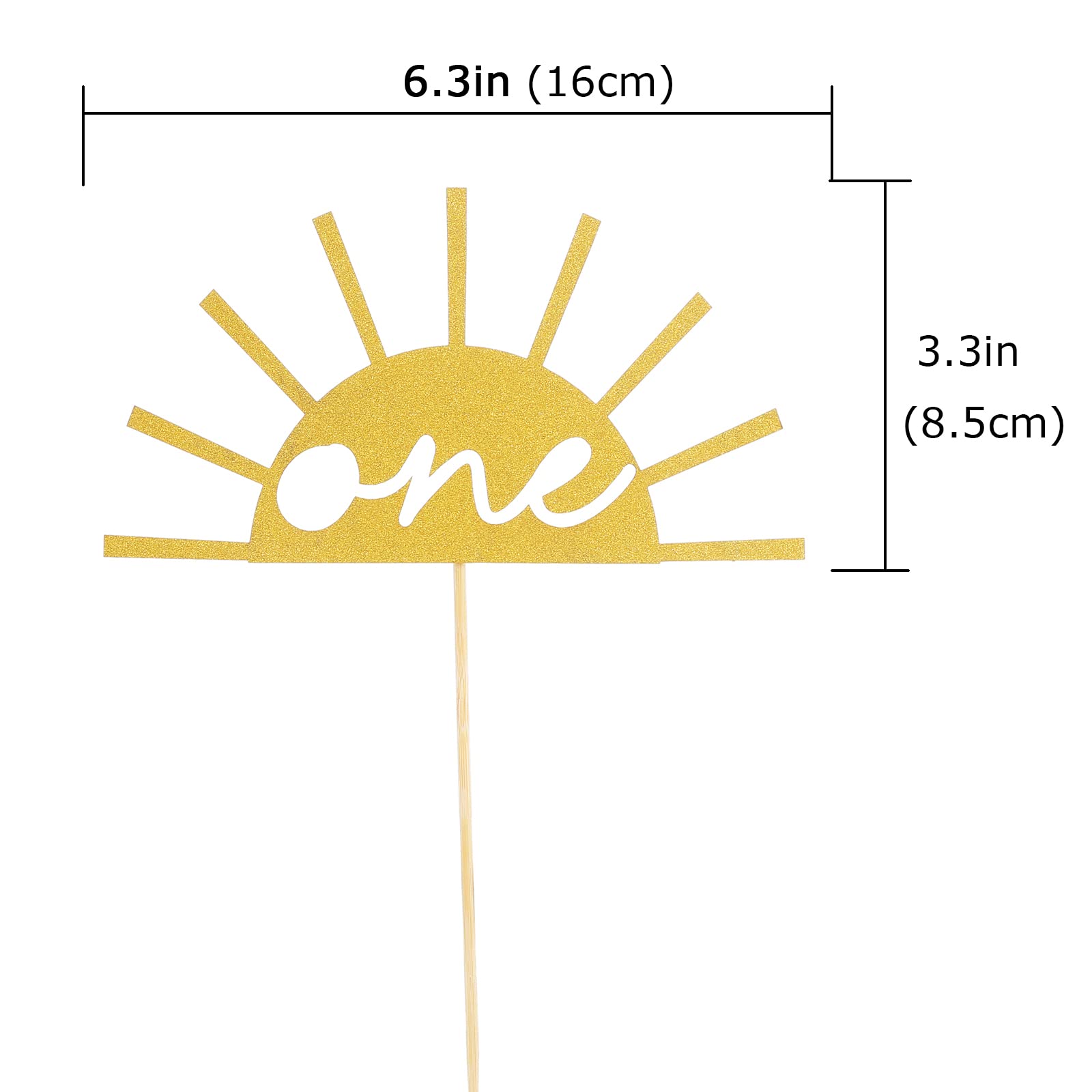 Gold Glitter 1st Birthday Cake Topper - ONE Cake Topper for Baby's First Birthday, Smash Cake Decoration, Party Supplies & Photo Props | Perfect for 1st Birthday Celebrations, Cake Smash Photos, and Baby Shower Decorations