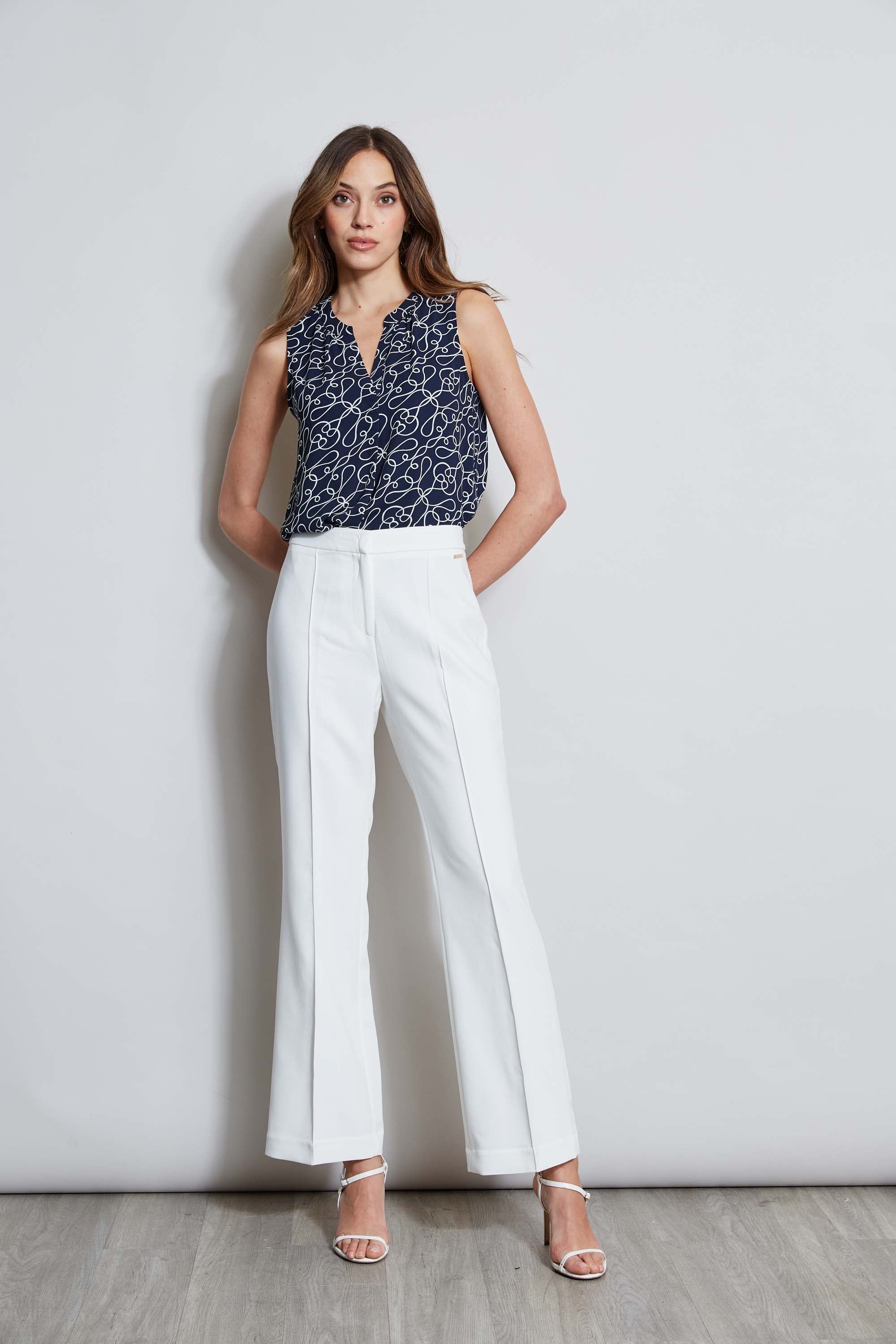 Tahari Knotted Dream Sleeveless Blouse - Women's Fashion Casual Top for Summer, Office Wear & Date Night Outfits