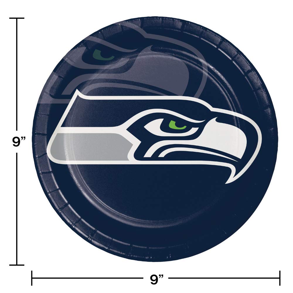 Seattle Seahawks Game Day Party Supplies Kit for 8 People - Football Party Decorations, Plates, Cups & Napkins - Perfect for NFL Tailgating & Home Gatherings
