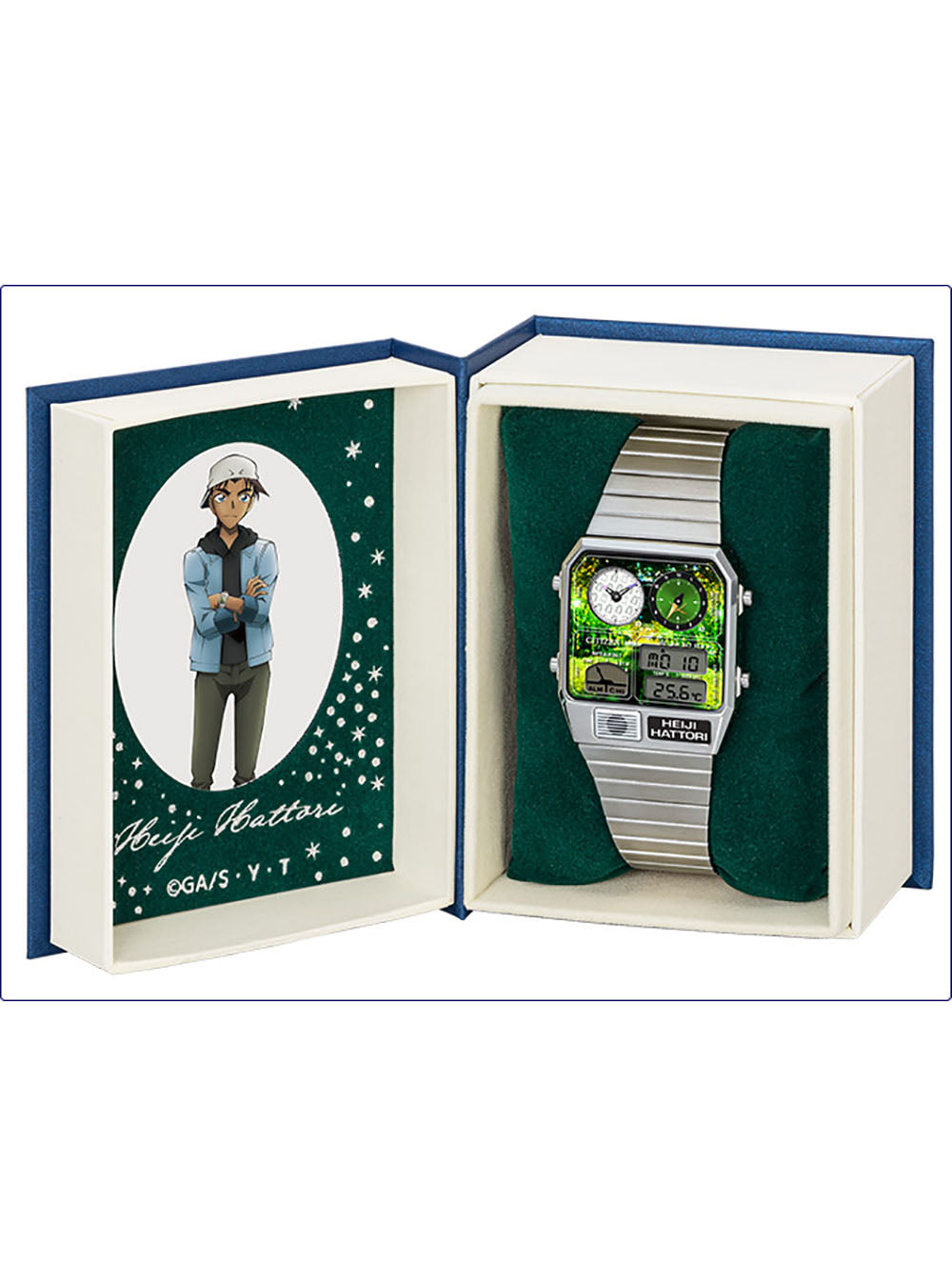 Detective Conan × Citizen Ana-Digi Temp Japan Movement Limited Edition Watch - Stylish Anime Collectible for Fans & Watch Enthusiasts - Perfect for Cosplay, Gifts & Anime Conventions
