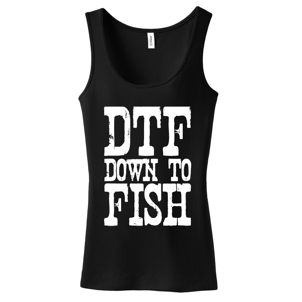 Keepin' It Fresh DTF - Down to Fish Women's Tank Top | Funny Fishing Graphic Tee for Outdoor Adventures & Beach Days