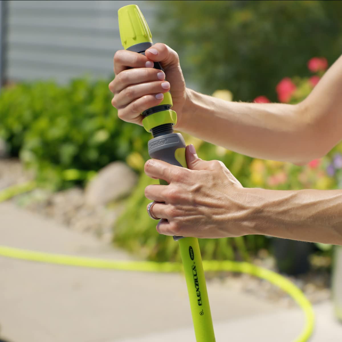 Flexzilla 5/8 in. x 3 ft. Heavy Duty Garden Hose - Lightweight, Drinking Water Safe, SwivelGrip, ZillaGreen (HFZG503YWS-E) - Perfect for Lawn Care, Gardening & Outdoor Watering