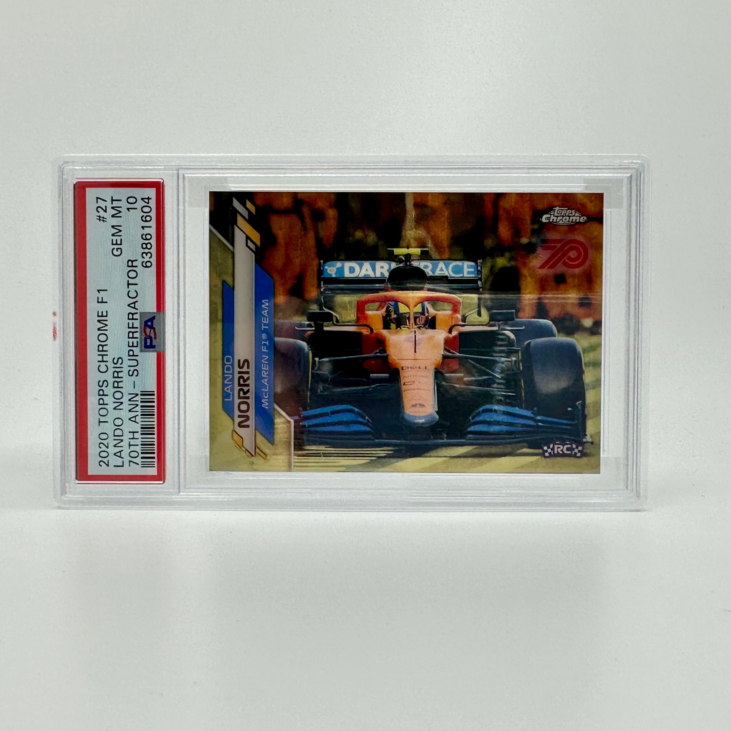 2020 Topps Chrome F1 Lando Norris #27 Superfractor PSA 10 Rookie Card - 70th Anniversary Edition | Perfect for F1 Collectors, Racing Fans & Sports Memorabilia Enthusiasts