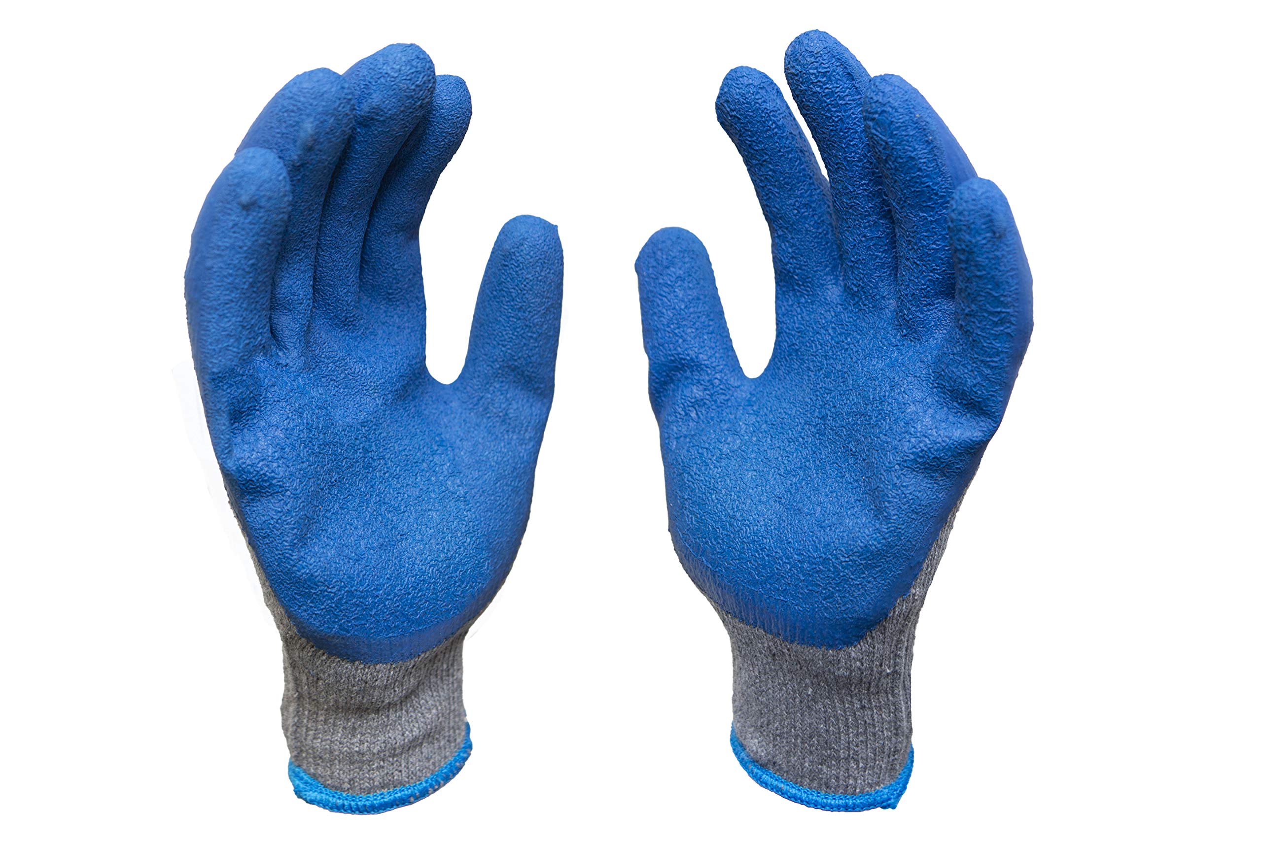 G & F Products 12 Pairs Medium Rubber Latex Double Coated Work Gloves - Heavy Duty Cotton Blend Construction & Gardening Gloves (Blue, 3100M) - Ideal for Landscaping, DIY Projects & Home Improvement