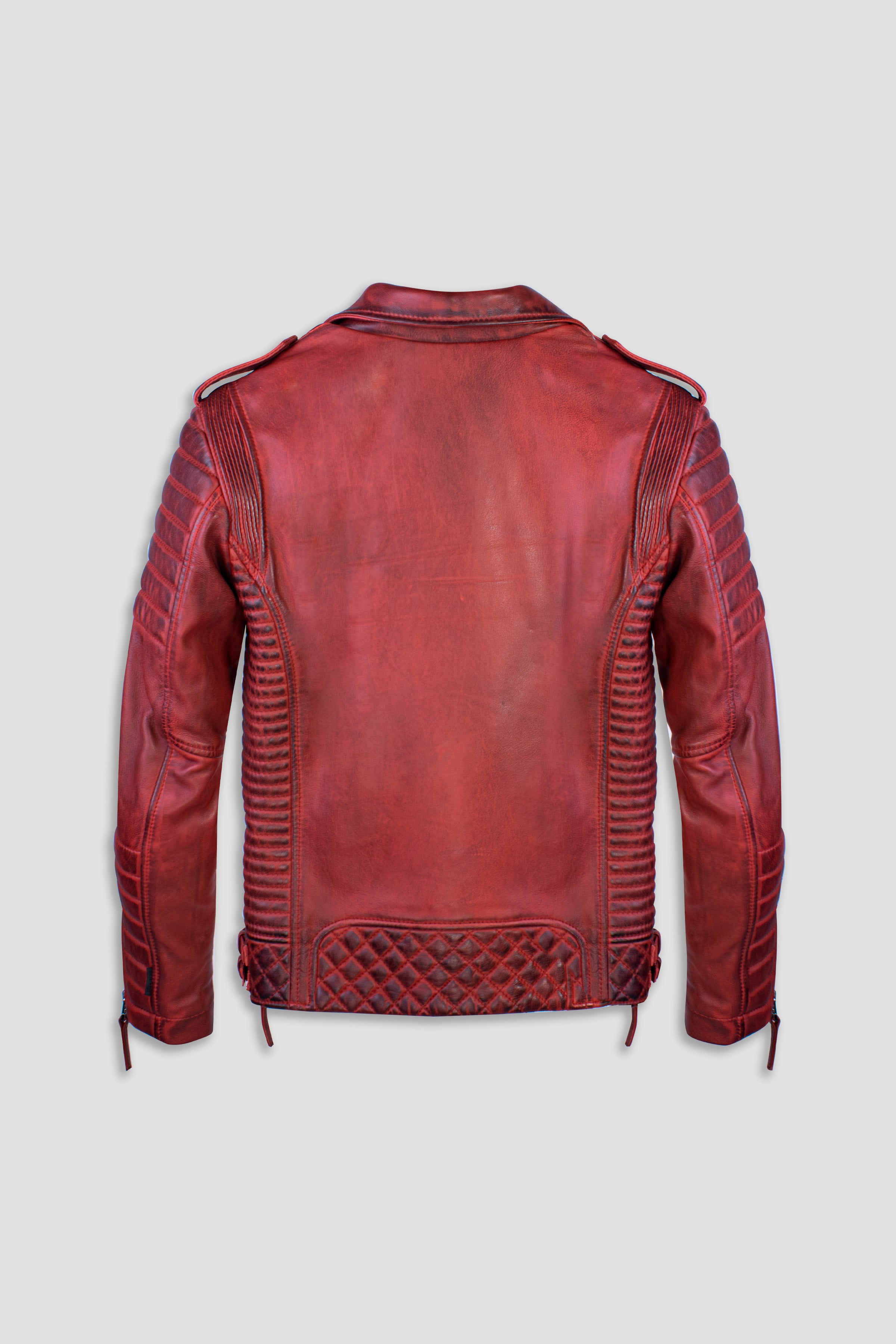 Kay Michaels Men's Biker Protection Jacket - Burnt Red Tall Motorcycle Riding Gear for Safety & Style | Perfect for Cruising, Commuting & Long Rides