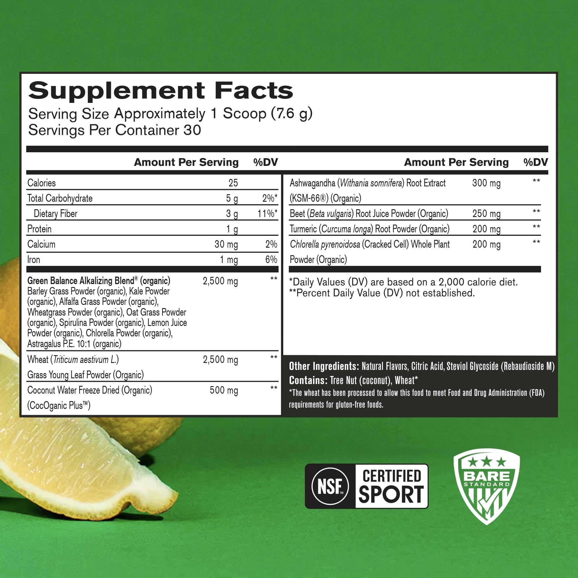 BPN Strong Greens Superfood Powder - Lemon Flavor | 30 Servings | Antioxidant-Rich Greens Blend for Energy & Immunity | Perfect for Post-Workout Recovery & Daily Wellness