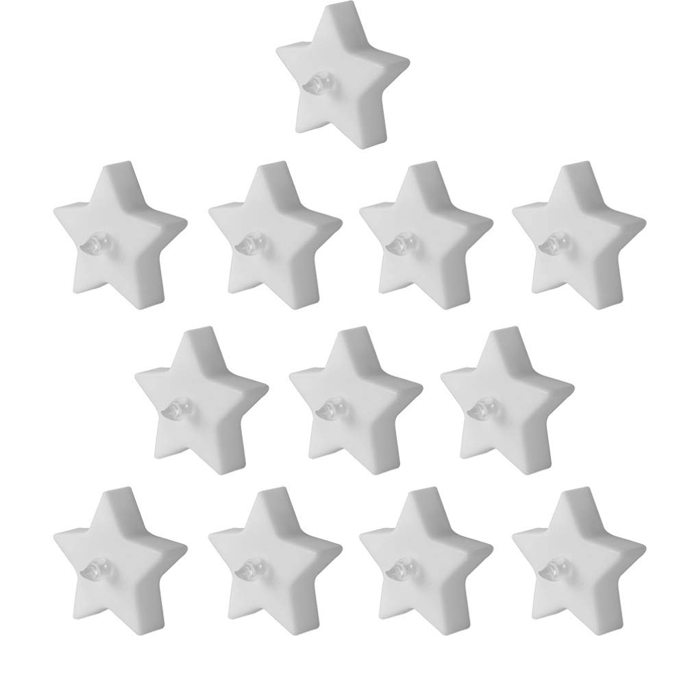 Amosfun 12PCS Star-Shaped LED Flameless Tea Light Candles - Battery Operated Warm White Electronic Candles for Christmas, Halloween, Home Decor, Wedding Centerpieces & Romantic Dinner Ambiance