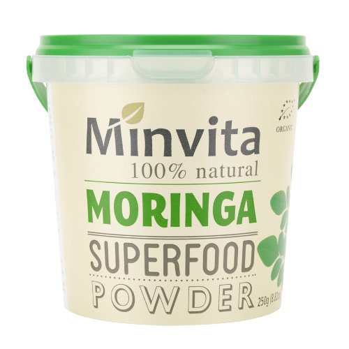 Organic Minvita Moringa Leaf Powder Superfood - 250g | Rich in Antioxidants & Nutrients | Boost Energy, Immunity & Digestion | Perfect for Smoothies, Teas & Healthy Recipes