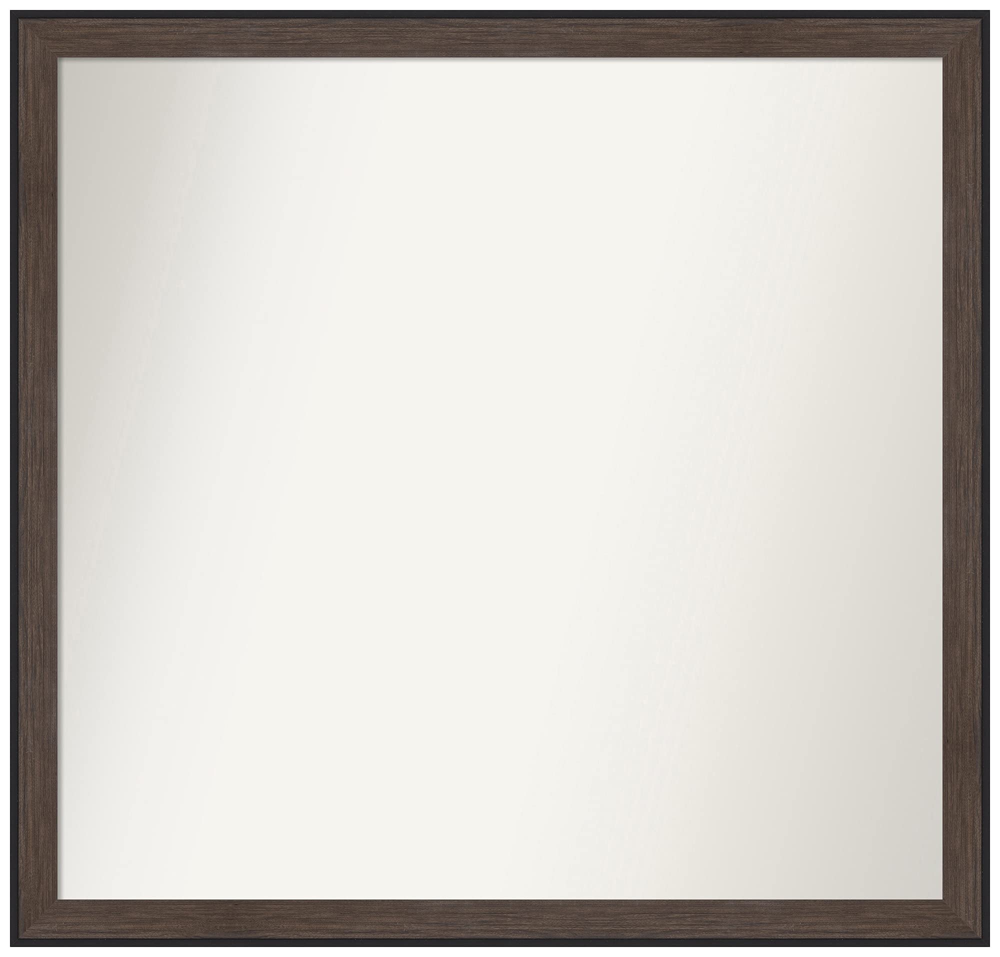 Amanti Art Custom Wall Mirror 21.75 x 22.75 Inches - Non-Beveled Brown Narrow Frame - Bathroom, Bedroom, Living Room Decor - Various Sizes Available