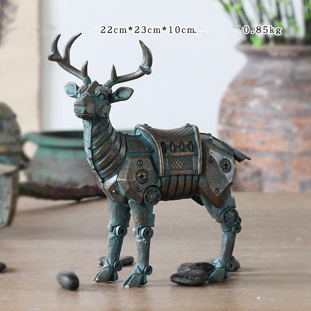DSZXHN Vintage Industrial Style Deer Statue - Modern Animal Sculpture Figurine for Home Decor, Office, Bookshelf & Desktop Decoration | Perfect Gift for Living Room & Craft Lovers
