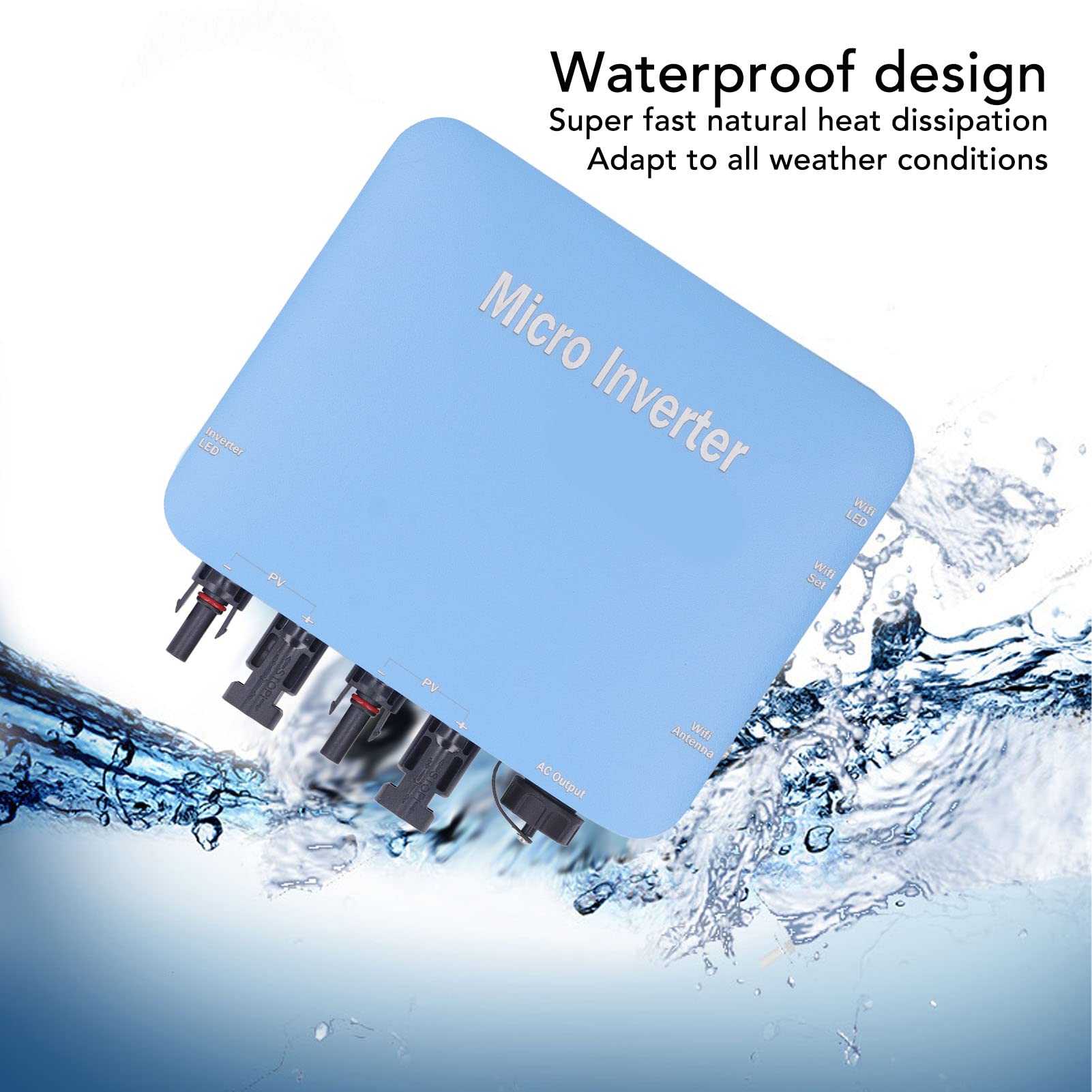 120V 230V Solar Grid Tie Micro Inverter - IP65 Waterproof, Pure Sine Wave, MPPT Technology (20V-60V Input, 80V-280V Output) - Perfect for Home Solar Systems & Off-Grid Power Solutions