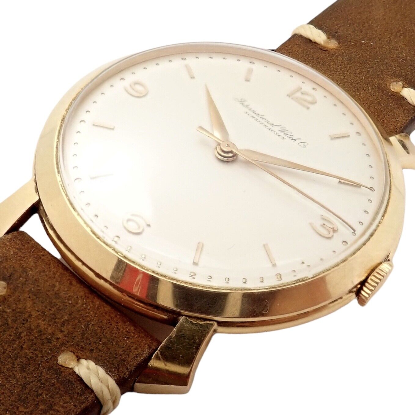 Authentic IWC Schaffhausen 18k Yellow Gold Manual Wind Men's Luxury Watch - Perfect for Business, Formal Events & Collectors