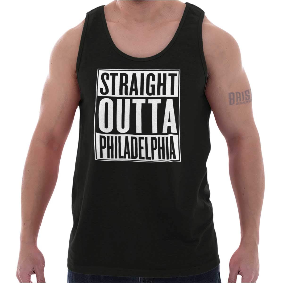 Straight Outta Philadelphia PA Vintage Style Tank Top T-Shirt for Men & Women - Casual Streetwear, Gym & Summer Outfit