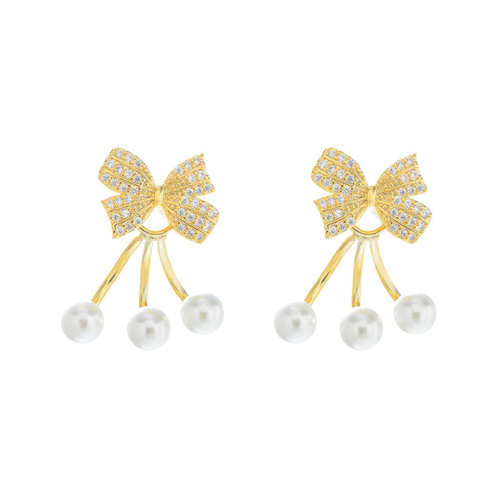 Elegant S925 Silver Bowknot Pearl Earrings for Women - Korean Style Dainty Stud Earrings with Butterfly Knot Design | Perfect for Weddings, Parties & Daily Wear