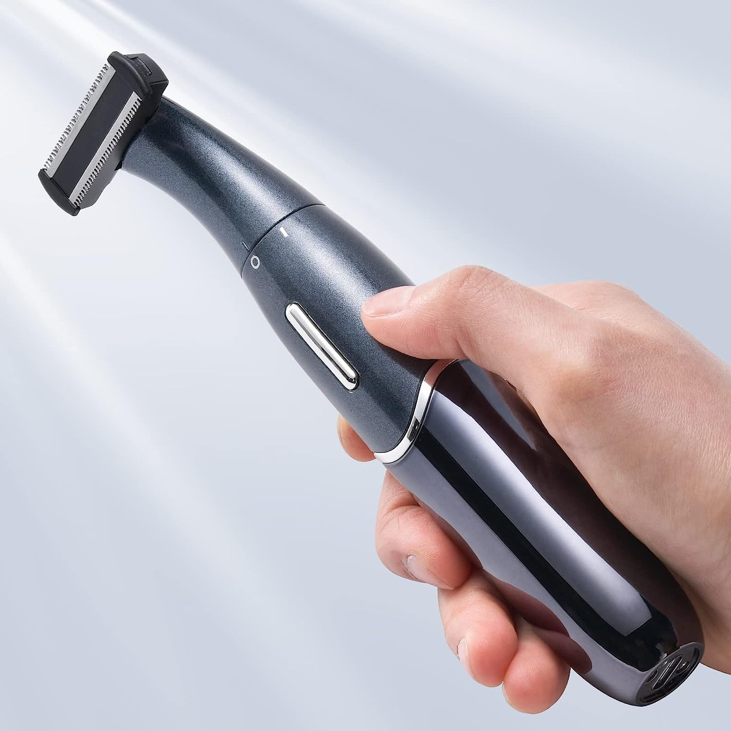 Rechargeable Electric Pubic Hair Trimmer for Men - Wet/Dry Use, IPX7 Waterproof, LED Display - Perfect for Travel, Gym & Personal Grooming