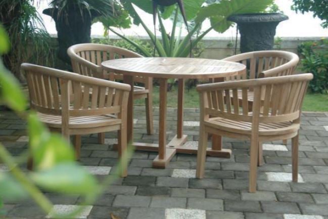 Anderson Teak Tosca 5-Piece Outdoor Dining Table Set with Chairs - Perfect for Patio, Garden, and Backyard Entertaining