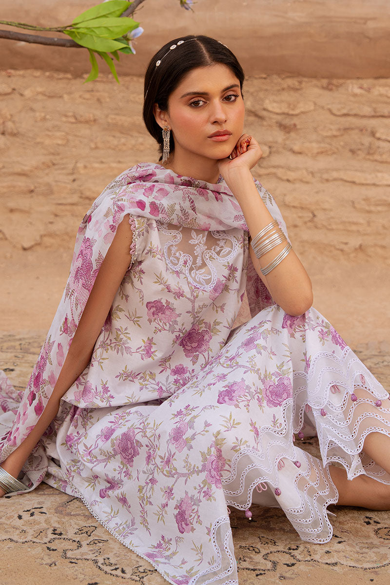 LILAC HINT 3-Piece Printed Lawn Suit for Women - Floral Summer Outfit - Perfect for Casual Wear, Parties & Outdoor Events