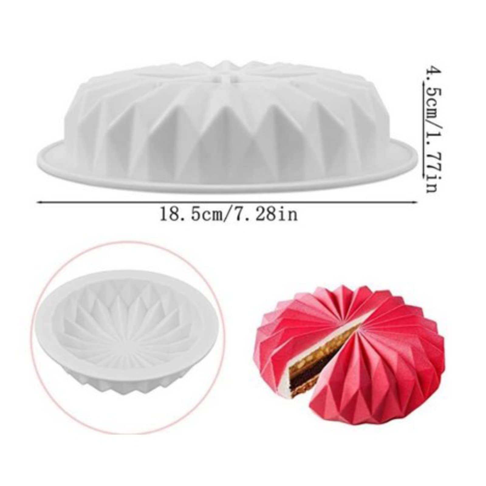 Non-Stick 19.5cm Silicone Round Cake Pan - Perfect for Baking Birthday Cakes, Brownies, Pastries, Bread, Pies & Chiffon Cakes | Flower Design Bakeware for Home Bakers & Party Desserts