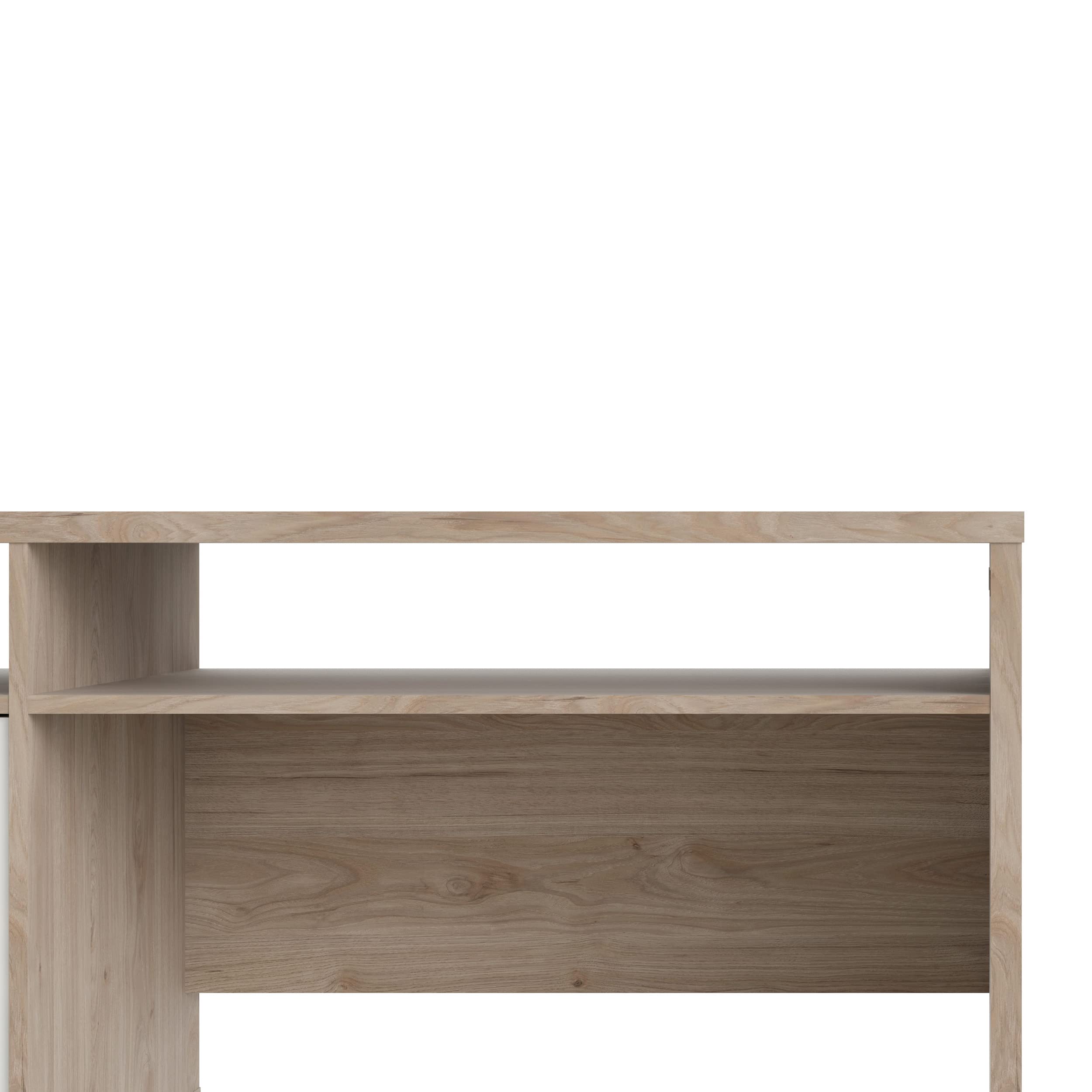 Tvilum Jackson 1-Door 2-Shelf Writing Desk in Hickory/White Matte Finish - Perfect for Home Office, Study Room, or Dormitory Workspace
